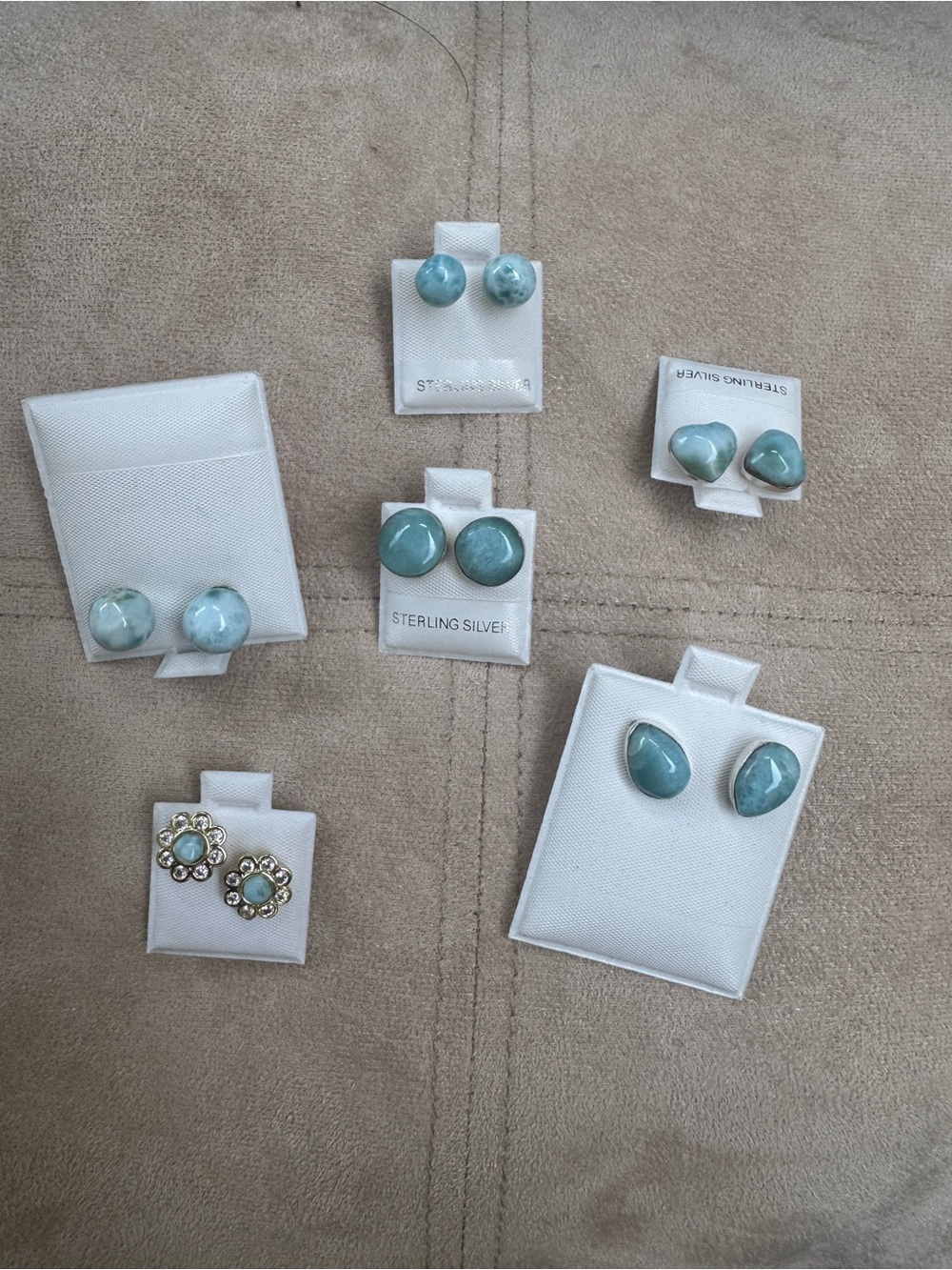 Sterling Silver Aqua Blue Gemstone Earrings - Multiple Stud Styles
